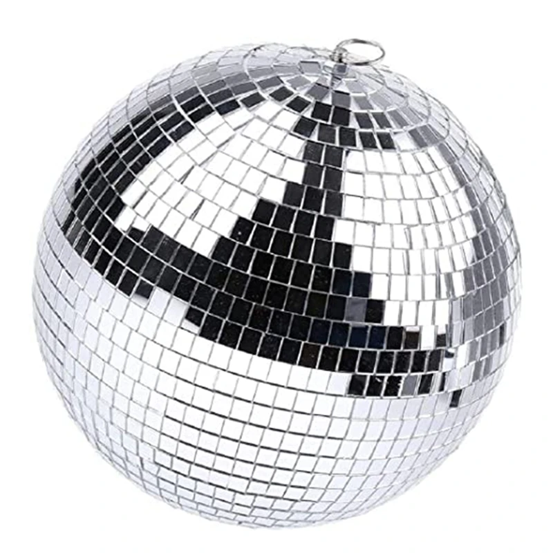 

Зеркальный диско-шар с подвесным кольцом для женских эффектов, домашнее украшение для клубной сцены (8 дюймов)