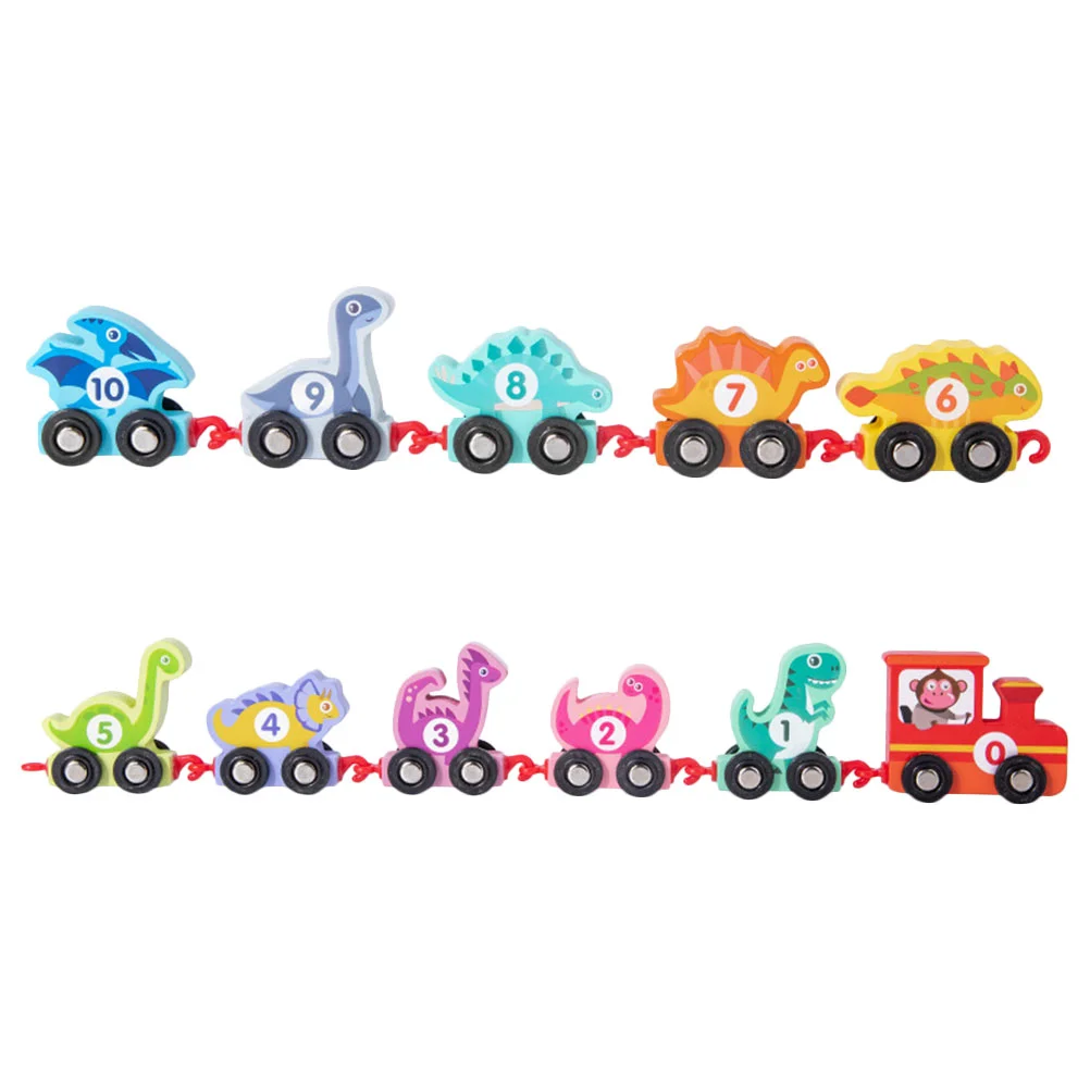 

Little Train Toy Assembly Wood Animals Early Learning Toys Wooden Assembled Kids Leaning Tool Dinosaur Trains Suit