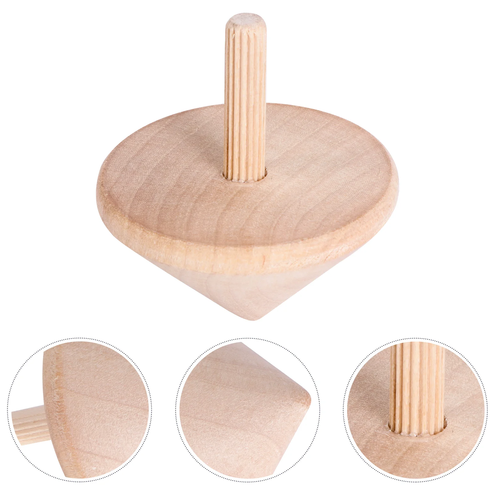 

6pcs Wooden Rotative Tops Interesting Tops Wood Rotative Tops (Khaki)