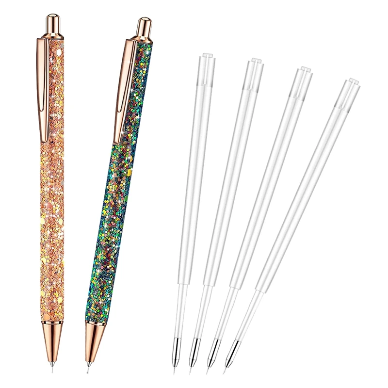 

6 Pieces Air Release Weeding Pen Vinyl Installation Pen Weeding Tool Pin Pen Glitter Metal Retractable Vinyl Tools