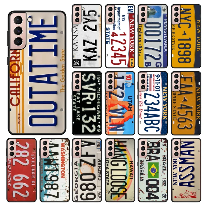 

Phone Case for Samsung S23 S22 S20 Ultra S20 S22 S21 S10E S20FE Note 10Plus 20 Ultra License Plate Number Car Case