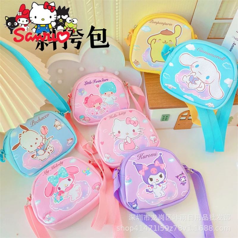 

Sanrio Melody Kuromi Hello Kitty Cinnamoroll понравико японская Диагональная Сумка для малышей, Детская сумка для ручной клади, кошелек для монет