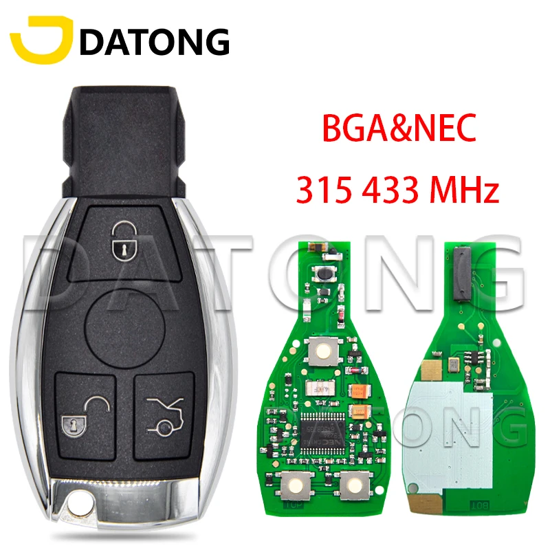 Datong dünya araba uzaktan kumanda anahtarı Mercedes Benz A B S E sınıfı W203 W204 W210 W212 destek BGA & NEC çip 315/433MHz akıllı kart