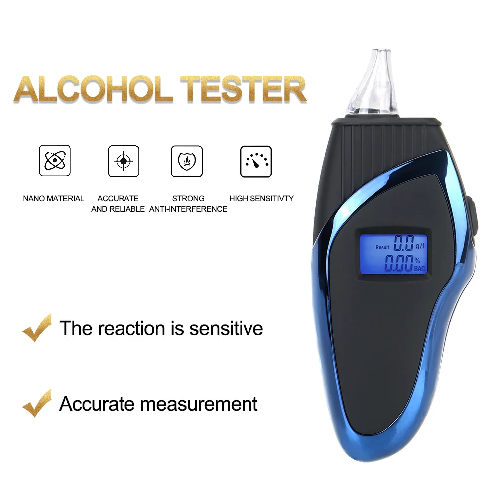 

Digital Alcohol Tester Backlight Light Handheld LCD Detector Alcohol Breath Tester Breathalyzer Analyzer