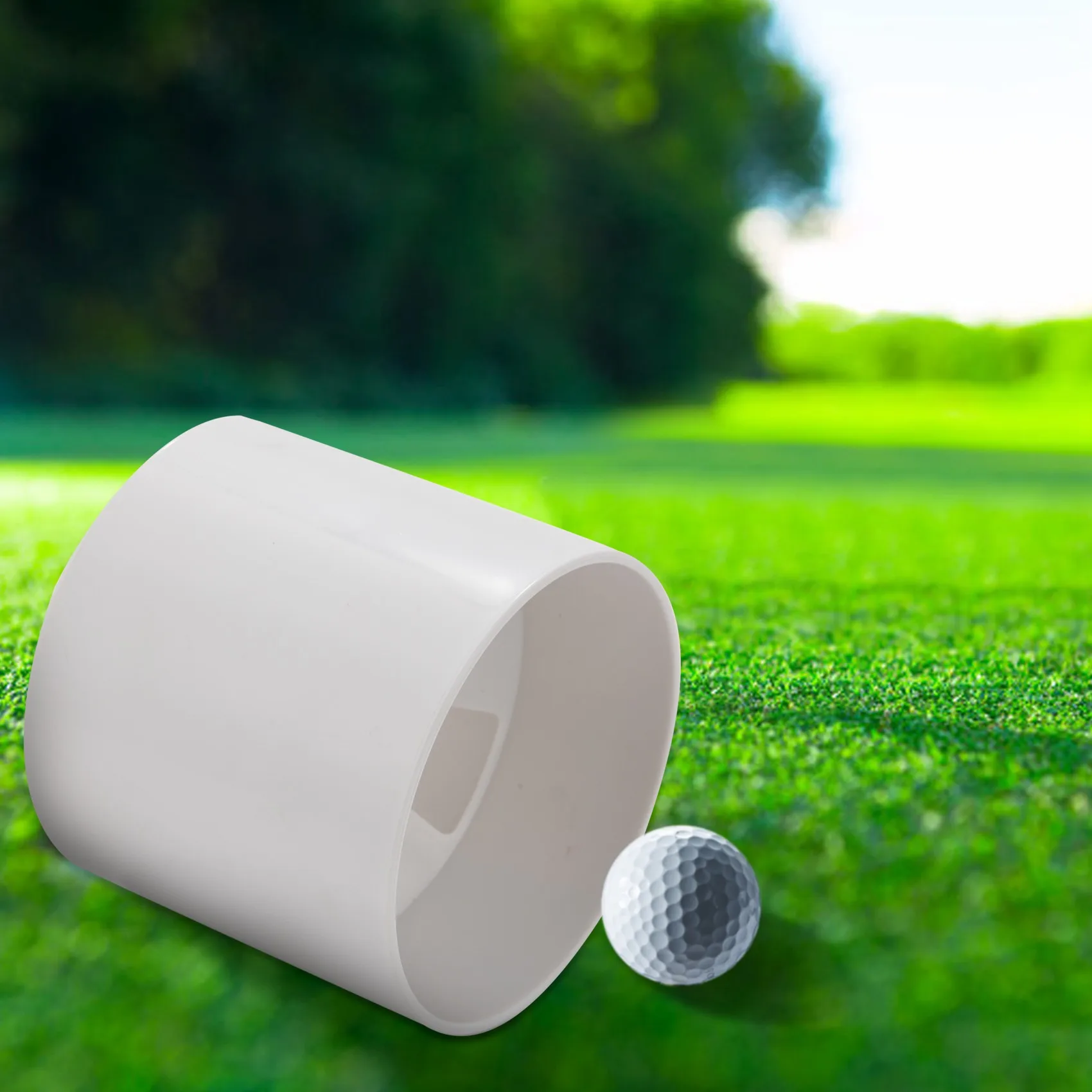 

2.7Cm Aperture Outdoor Golf Training Flagpole Hole Cup Golf Training Aids Three Holes White Plastic Golf Hole Cup