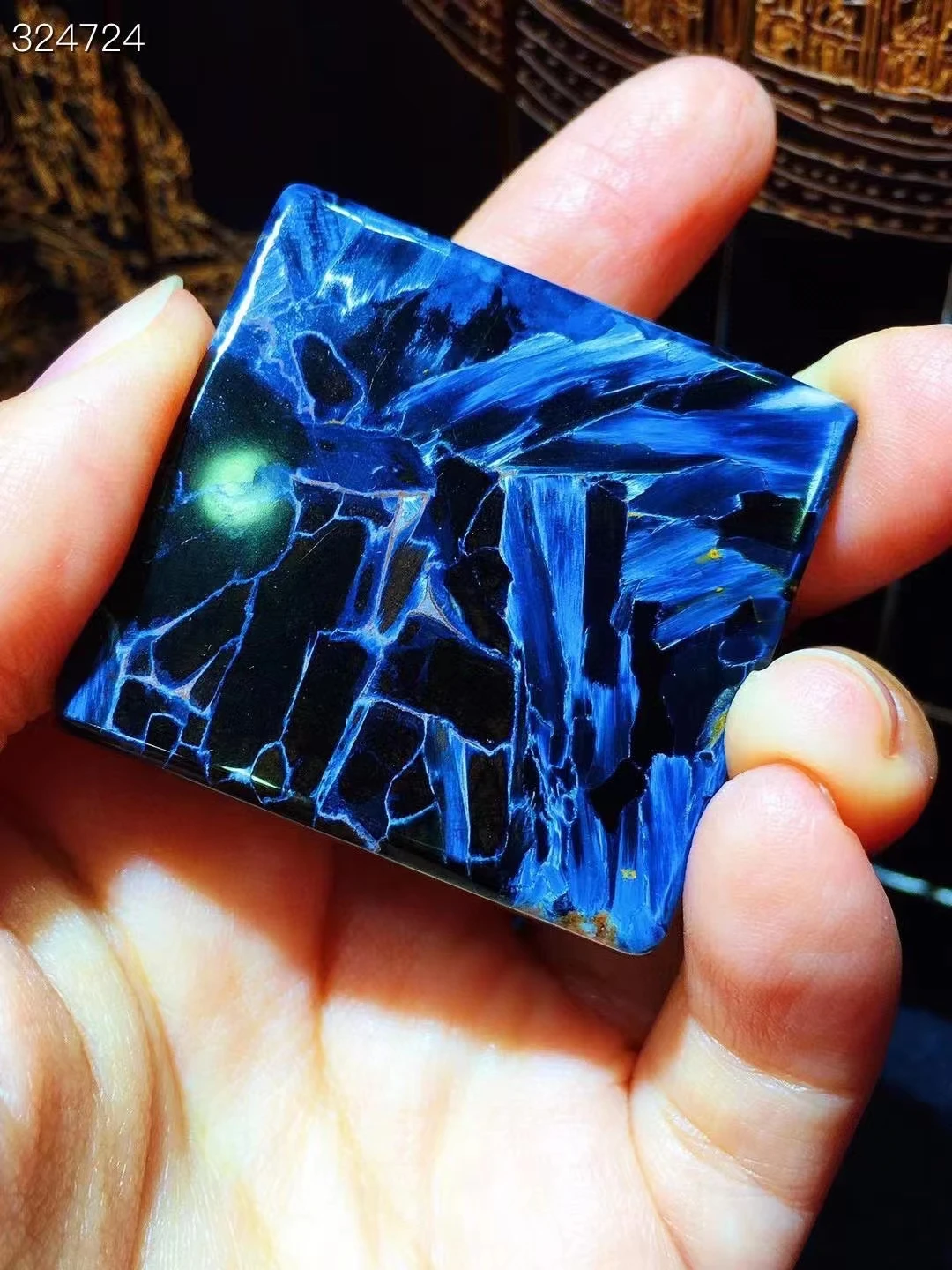 

Natural Blue Pietersite Chatoyant Pendant Women Men Fire Namibia 36.6x38.3x5.6mm Cat Eye Pietersite Jewelry AAAAAA