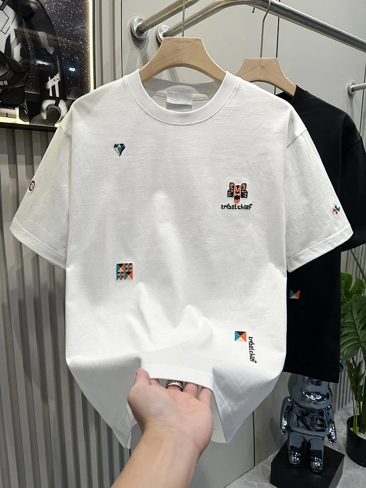 Мужская футболка Hong Kong Sle Design Sense с вышивкой и короткими рукавами модная мужская