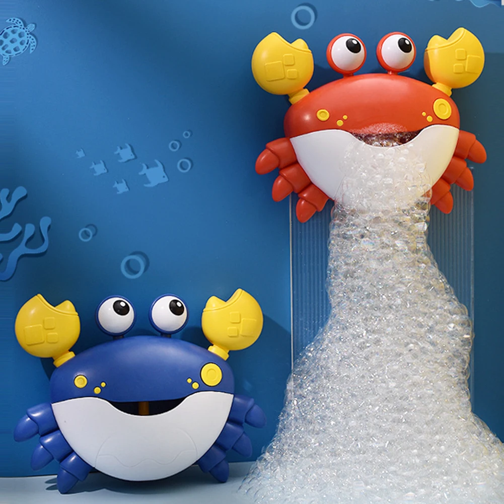 

Baby Bath Toys Bathing Bubble Machine Cartoon Crab Automatic Bubble Maker Swimming Pool Bathtub Bathroom Water Toy For Children