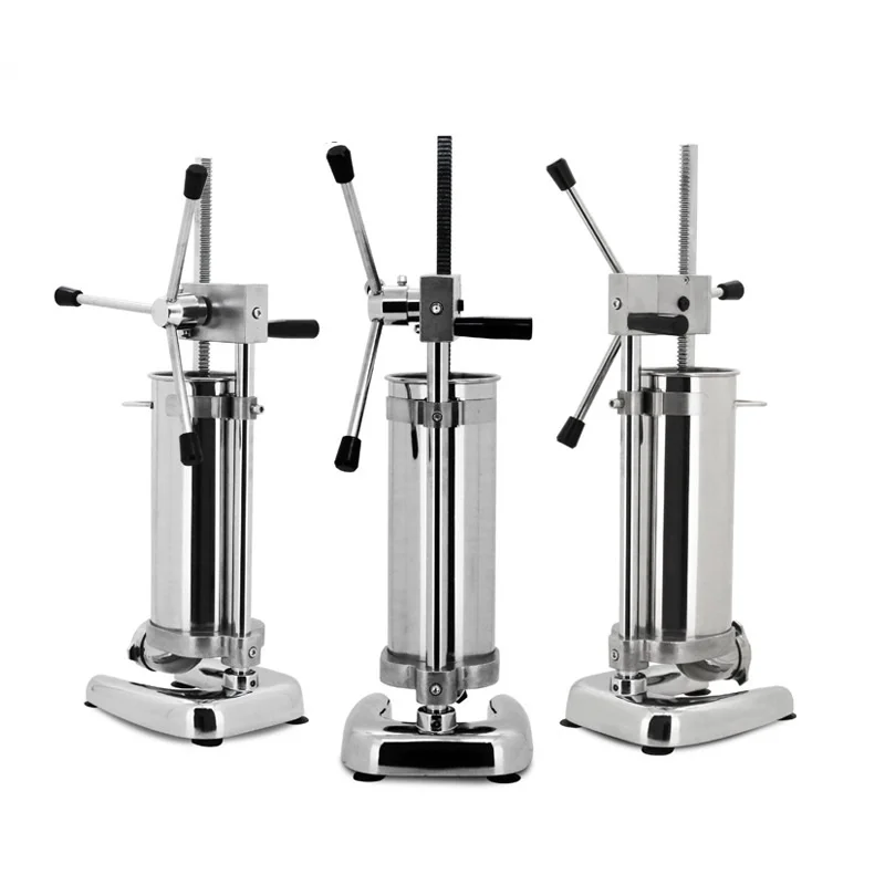 

3L 5L 7L 10L 15L Vertical Churro Maker Machine/Sausage Stuffer Food Processors 5 Filling Nozzles Home Appliance for Hot Dog