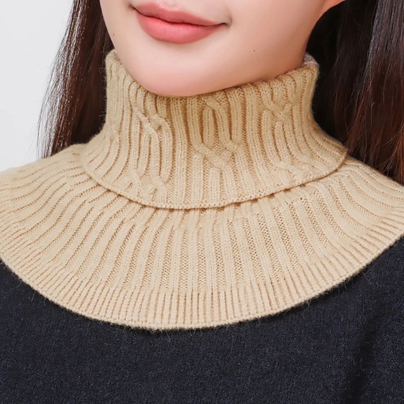 SZL Шарф Воротник Для Женщин Вязаный Мужчины Женщины Водолазка Эластичный
