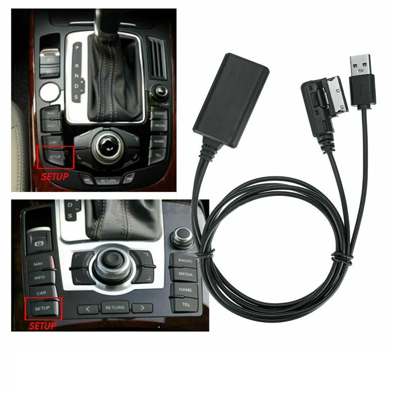 

Wireless bluetooth Music Interface AUX Audio Cable Adapter For Audi Q7 A5 A6 A8