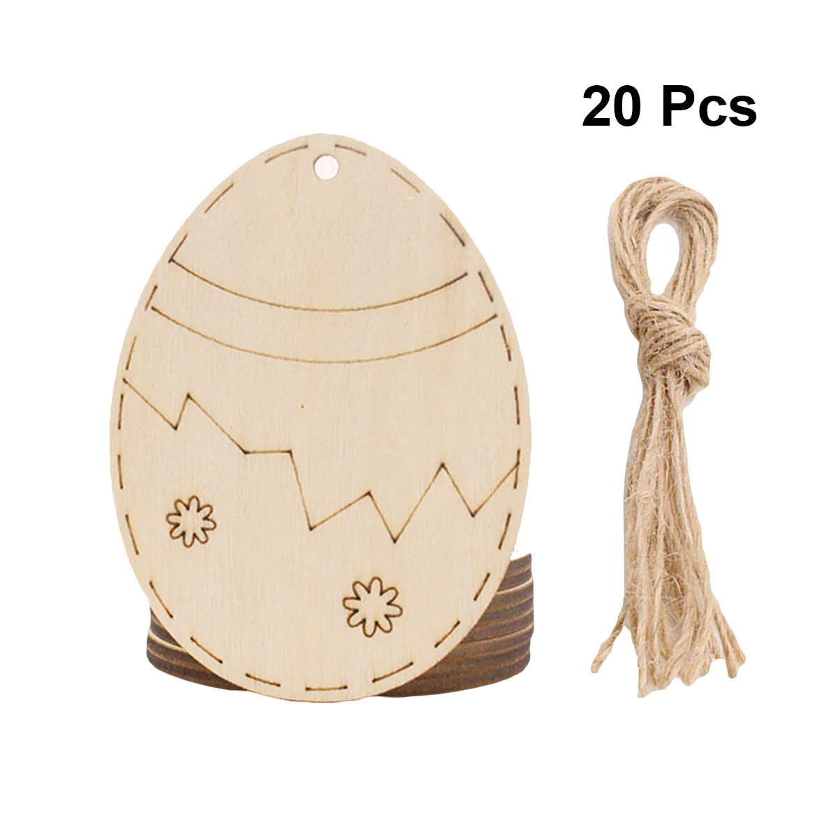 

20pcs Wooden Hanging Decorative Unfinished Egg Cutouts for DIY Craft Painting Party Favors Gifts Random Style 8X6X0. 25cm