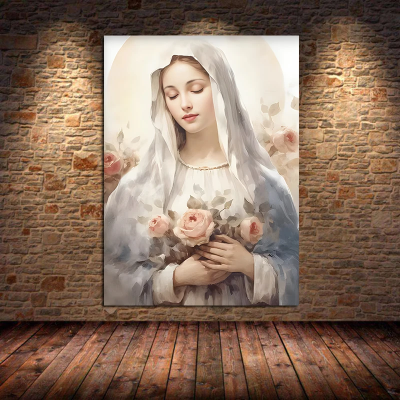 Печать на холсте &quotБлагословенная Дева Мария с ребенком&quot