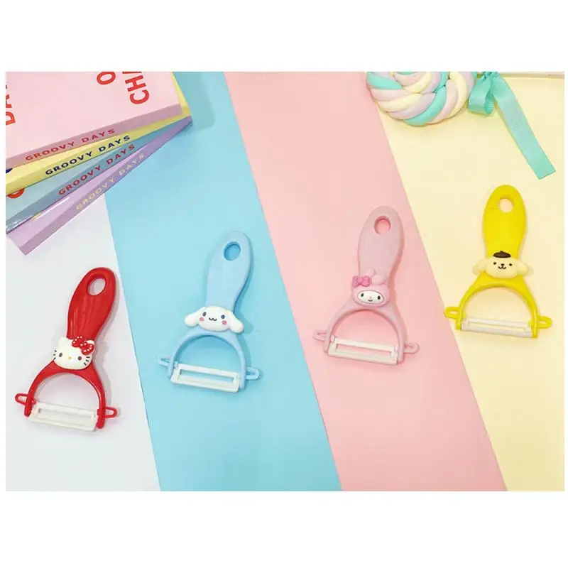 

Милый Нож для пилинга Sanrios понравило My Melody Cinnamoroll Gudetama Hellokittys Purin Xo Tuxedosam Handyodon мультяшный домашний нож для пилинга