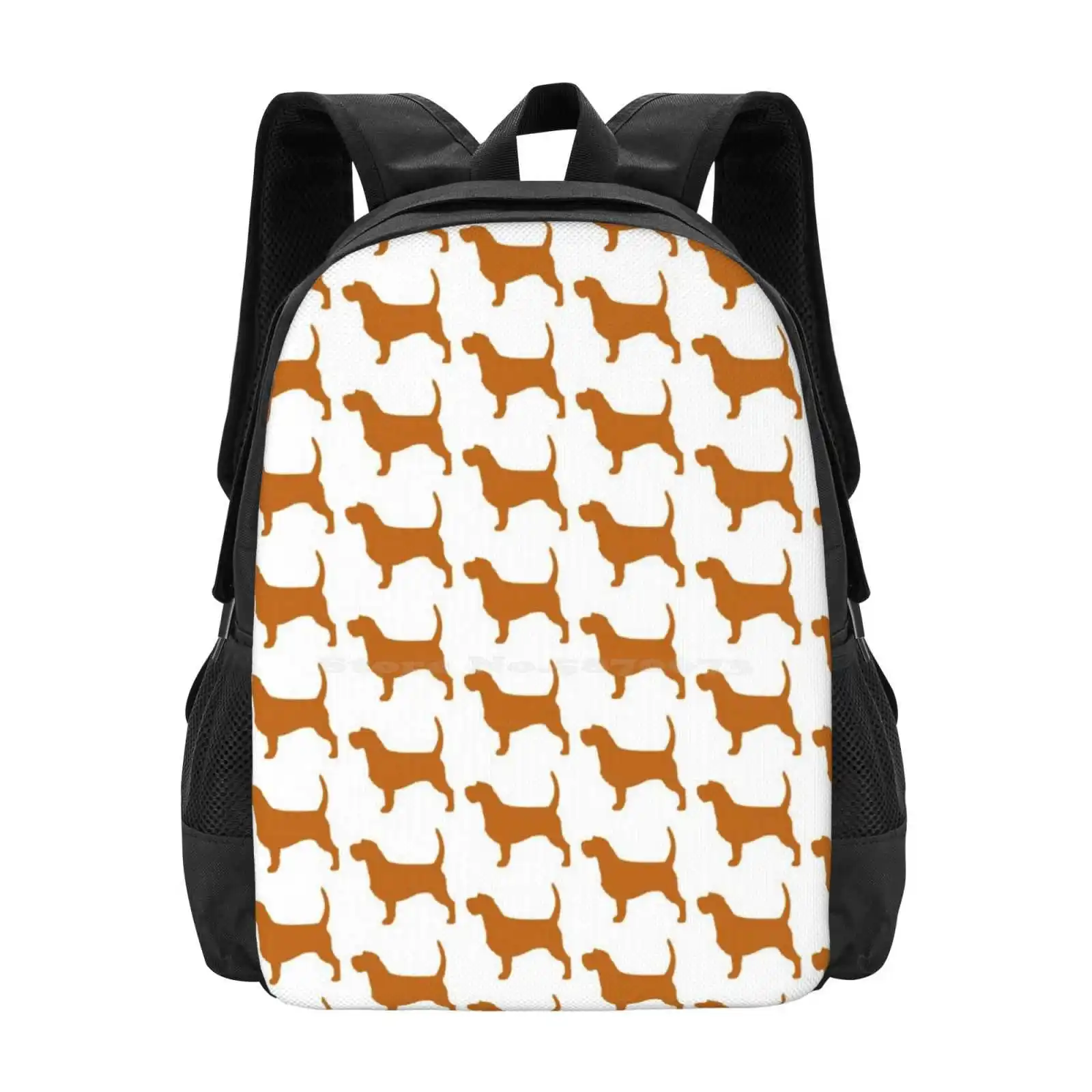 Basset Fauve De Bretagne School Bags Travel Laptop Backpack Basset Fauve De Bretagne Hound Dog Silhouette Outline Bfdb