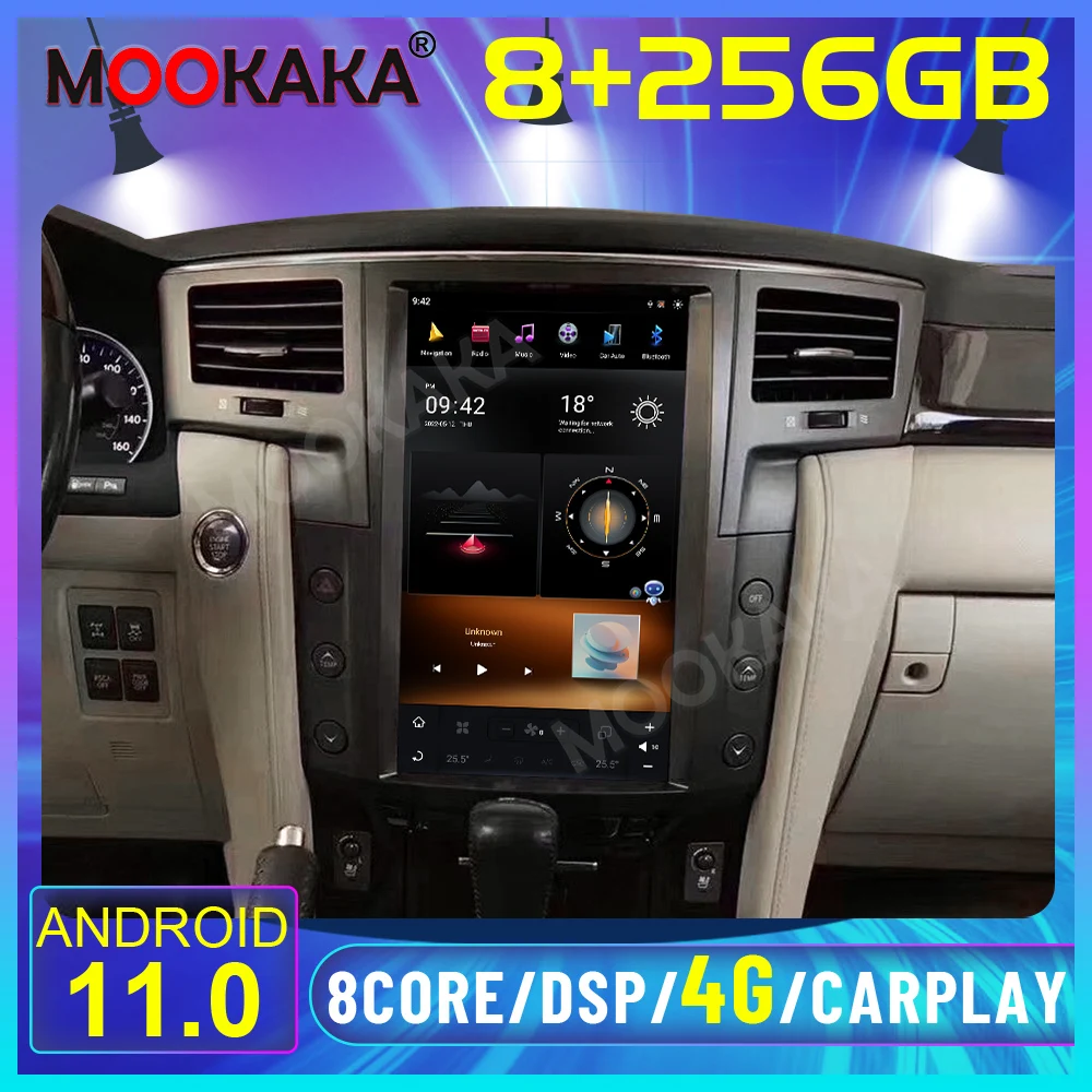 

Android 11 8+256GB Qualcomm Tesla 13.6"Car Player For Lexus LX570 2007-2015 Car Radio GPS Navi CarPlay Head Unit DSP Stereo