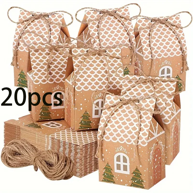 

Рождественские подарочные коробки из крафт-бумаги