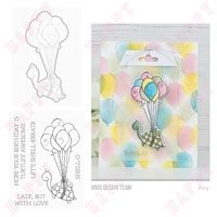 turtle tied with balloons metal cutting dies stencils scrapbook diary decoration embossing template diy greeting card handmade