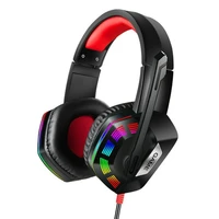 led stereo wire gaming headset headphones with mic for noise canceling pc over ear computer pc laptop tablet 7 1