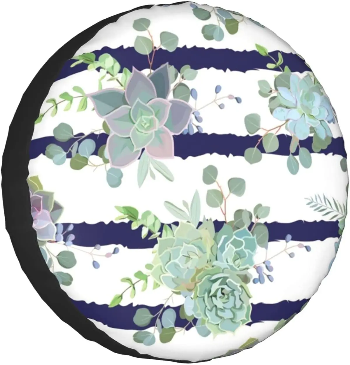 

Striped Succulents Printed Spare Tire Cover Waterproof Tire Wheel Protector for Car Truck SUV Camper Trailer Rv 14"-17"