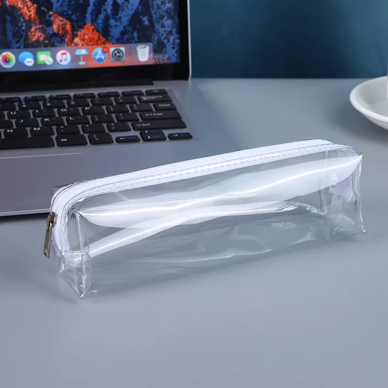 Transparentes Federmäppchen mit Reißverschluss, Stifttasche, Kosmetik- und Make-up-Tasche, Kleinigkeiten, Organizer, Schreibwaren, Geschenke, Schulbedarf – Detail 3