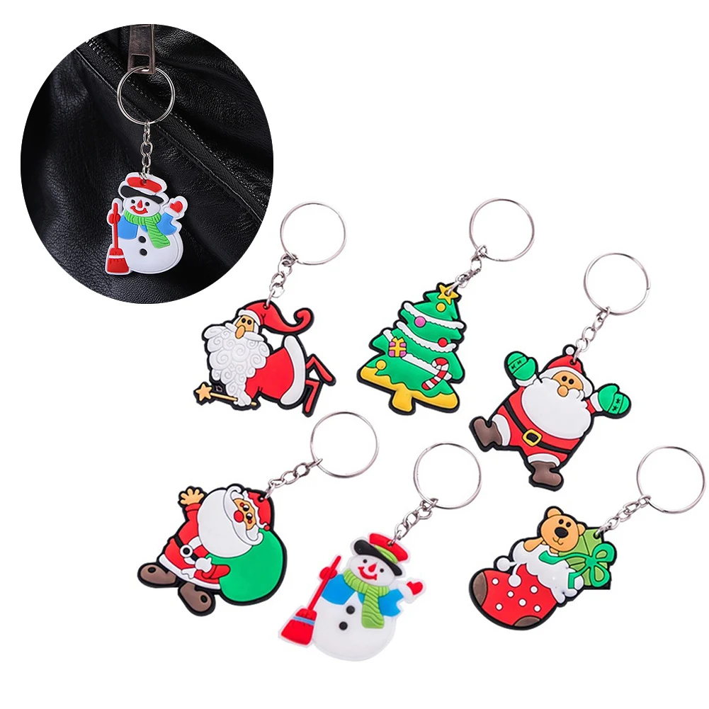 

Children Gifts Xmas Tree Elk Snowman Keyring Pendant Merry Christmas Christmas Keychains Xmas Decoration