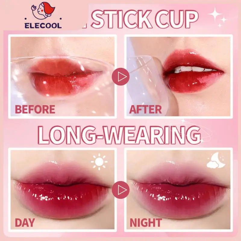 

Red Lip Tint 9 Colors Waterproof Jelly Lip Glaze Easy To Apply Fine Texture Lip Glaze Lips Makeup Cosmetics Lithe Non-stick Cup