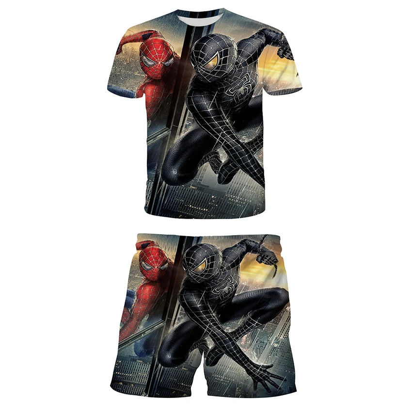 

Футболка с принтом Веном Marvel + шорты человек-паук для мальчиков и девочек футболка Человек-паук Очаровательная детская одежда лето 2022 Новин...