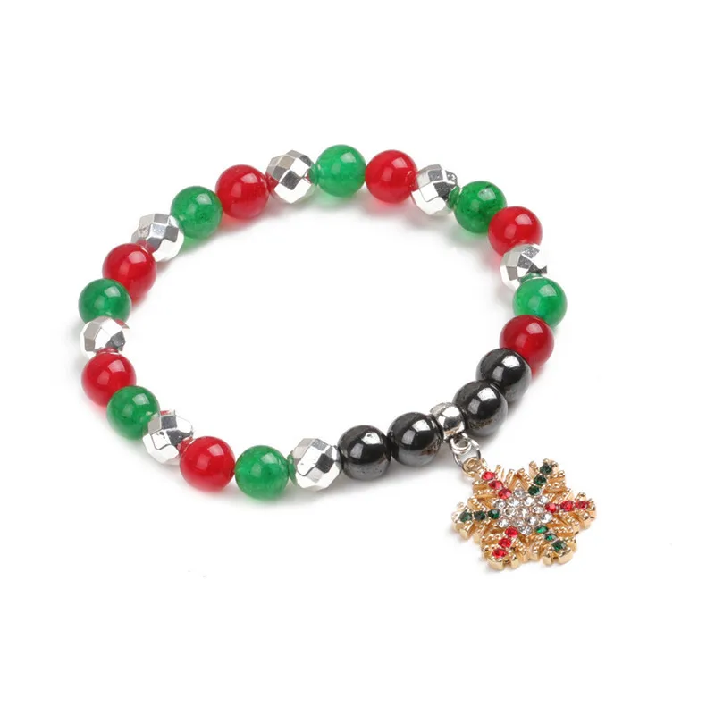 

Magnetic Black Gallstone Bracelet Snowflake Christmas Europe and America