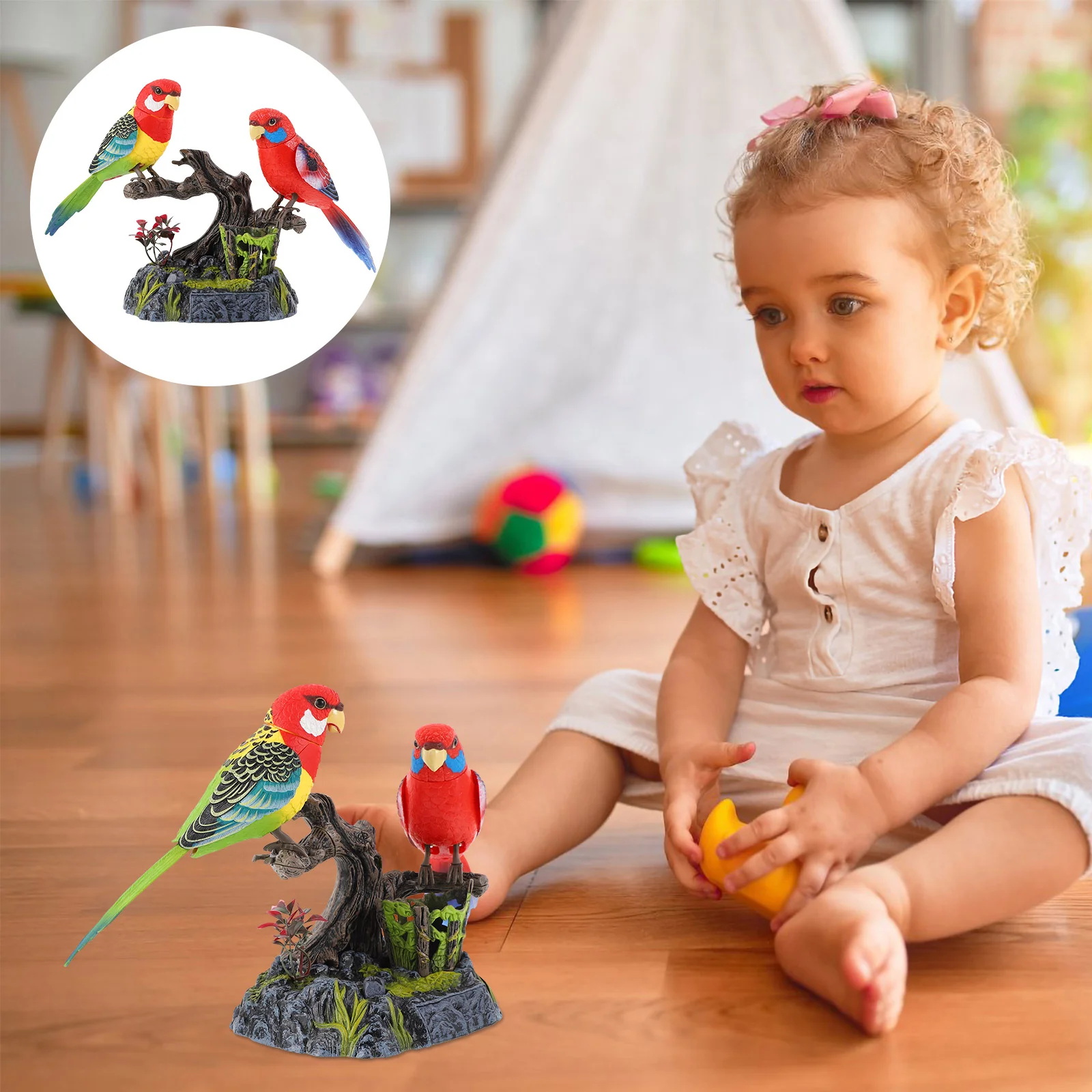 

Desktop Decor Parrot Voice Control Toy Electric Talking House Decorations Home Bird Learning Good Helper Abs Bedroom Child Table