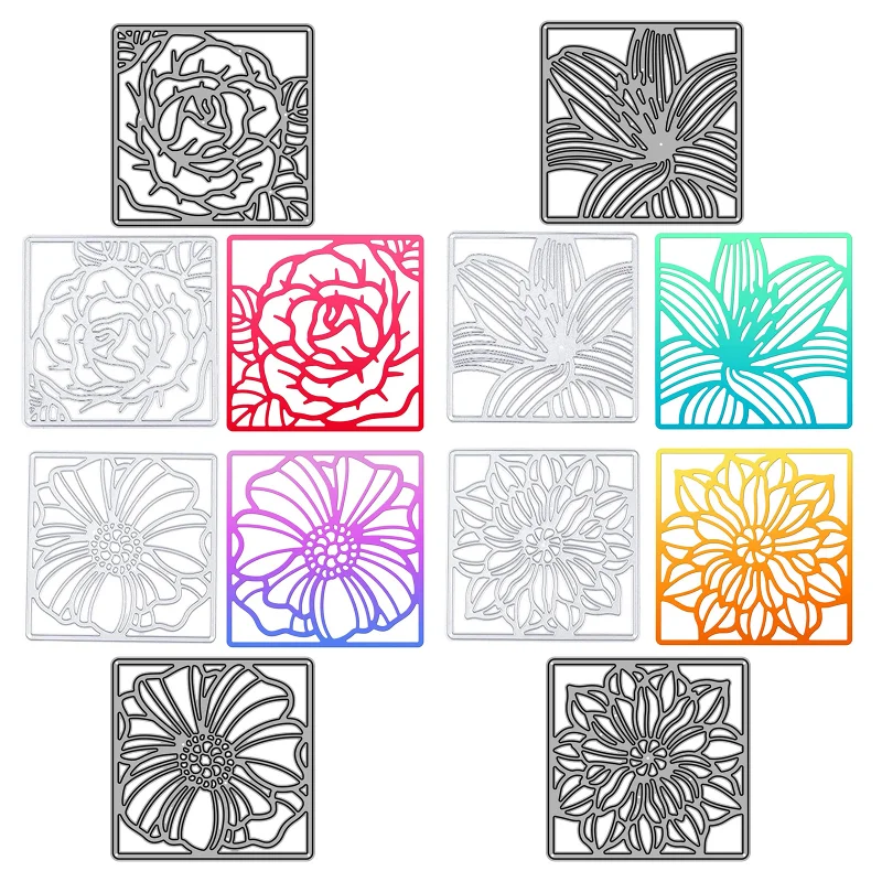 

4 Styles Background Frames Cutting Dies for Card Making DIY Scrapbooking Paper Memo Embossing Supplies Craft Metal Die 2023 New