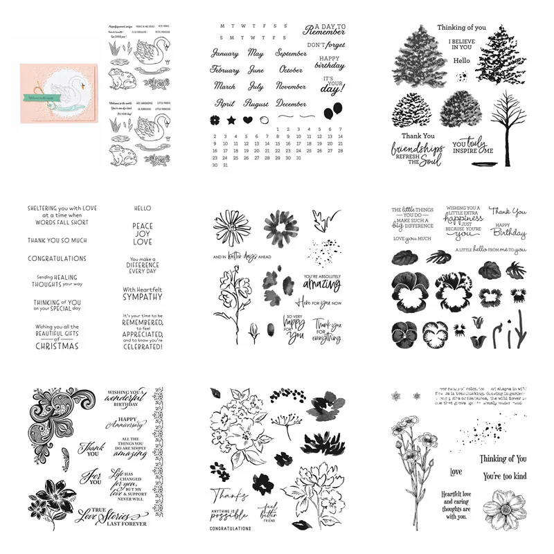 

Plant Flower Transparent Stamps And Metal Cutting Dies For Scrapbooking Templates Stencils Crafts Embossing Handmade New Arrived