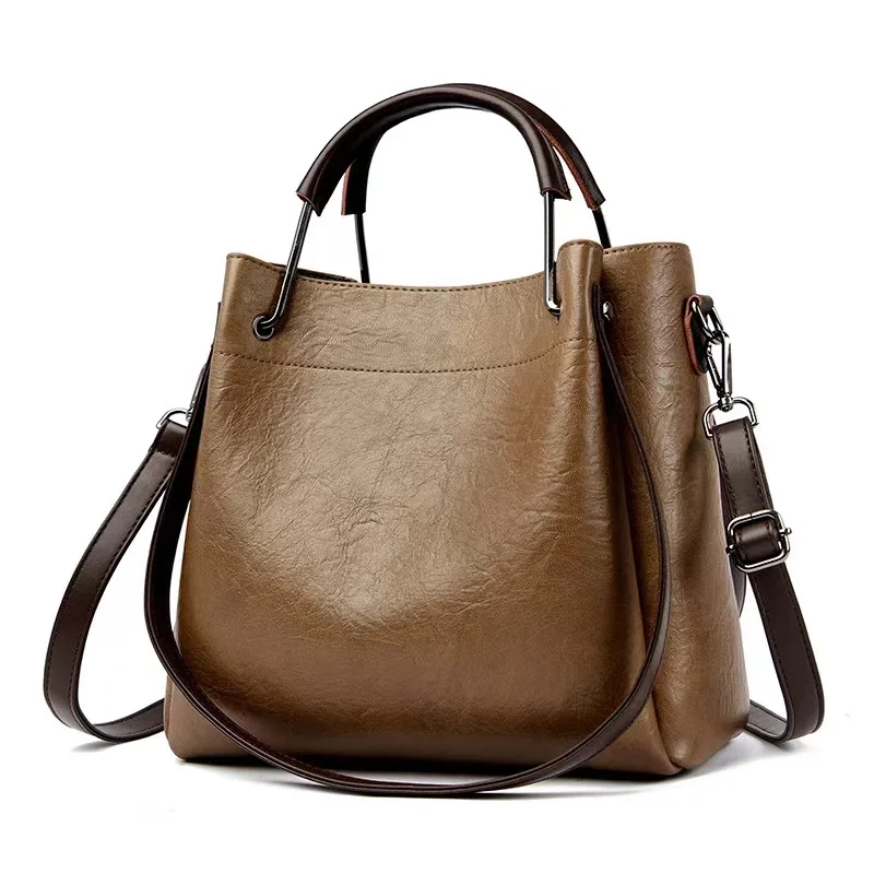 Сумки из натуральной мягкой кожи для женщин винтажная Сумка-тоут через плечо