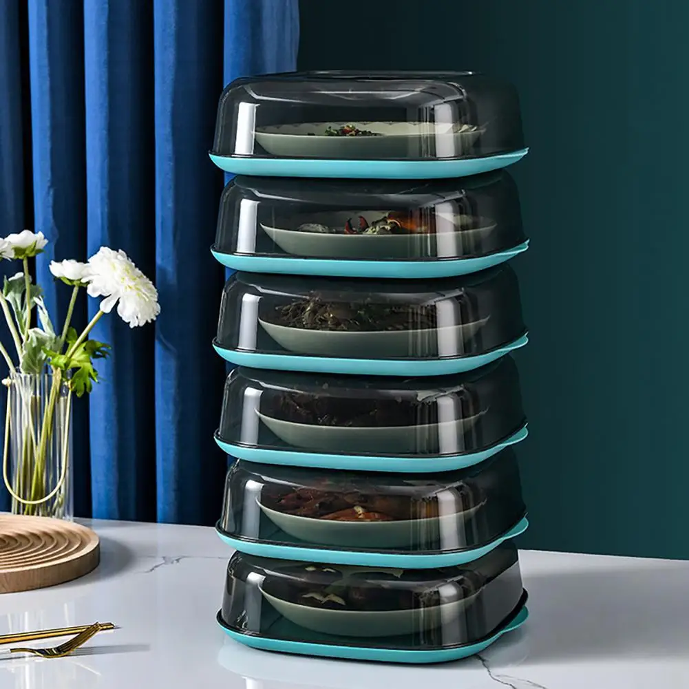 

Useful Food Cover Easy to Clean Food Storage Cover Transparent Single Layer Leftover Food Cover Lid Kitchen Tool Dustproof