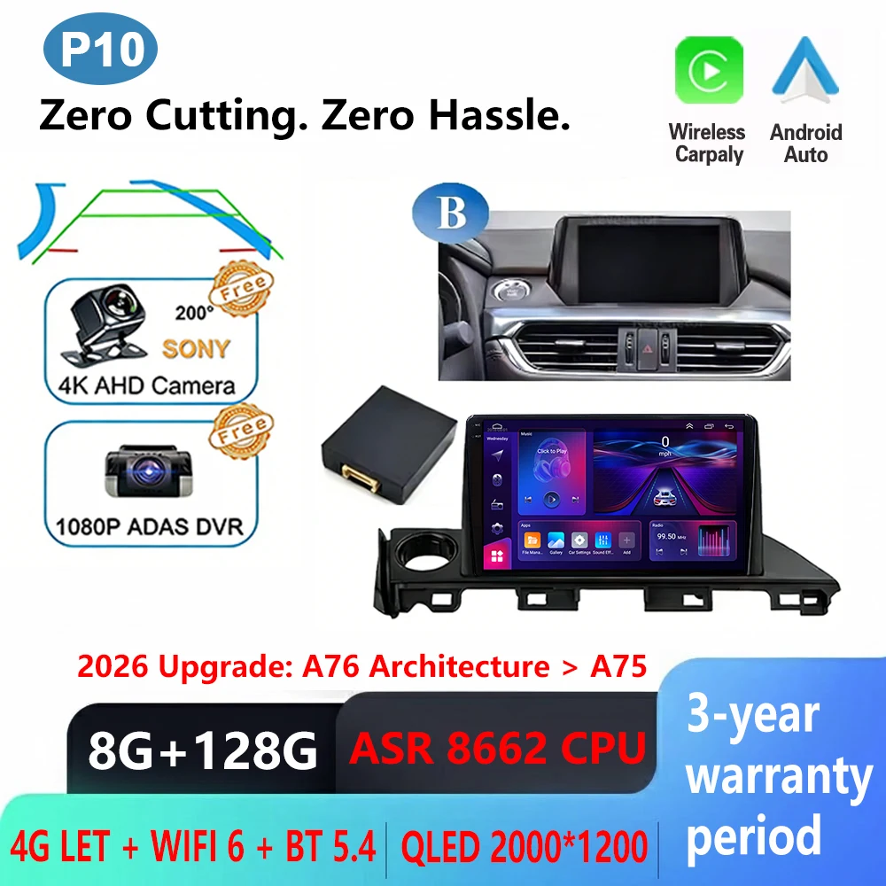 

Автомагнитола Android 16 для Mazda 6 Atenza 3 GJ GL 2015-2018: Мультимедийный плеер, навигация, Carplay, стереосистема, головное устройство