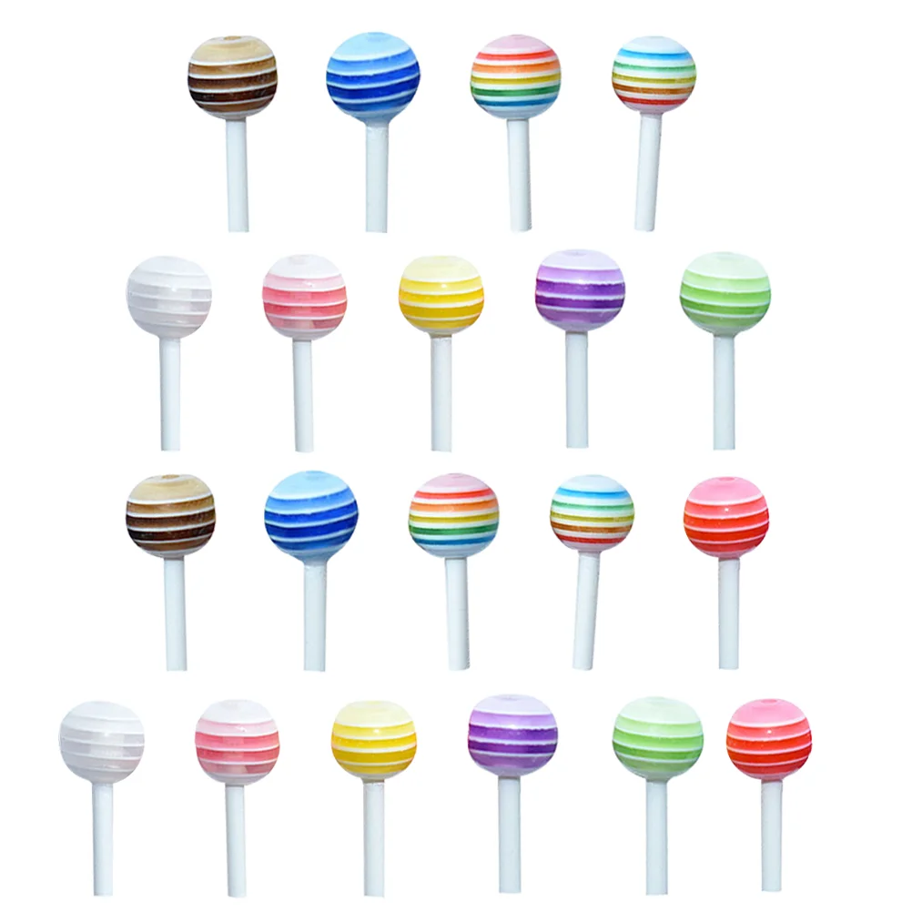 

25pcs mini house lollipop model plastic colorful lollipop vivid lollipop model