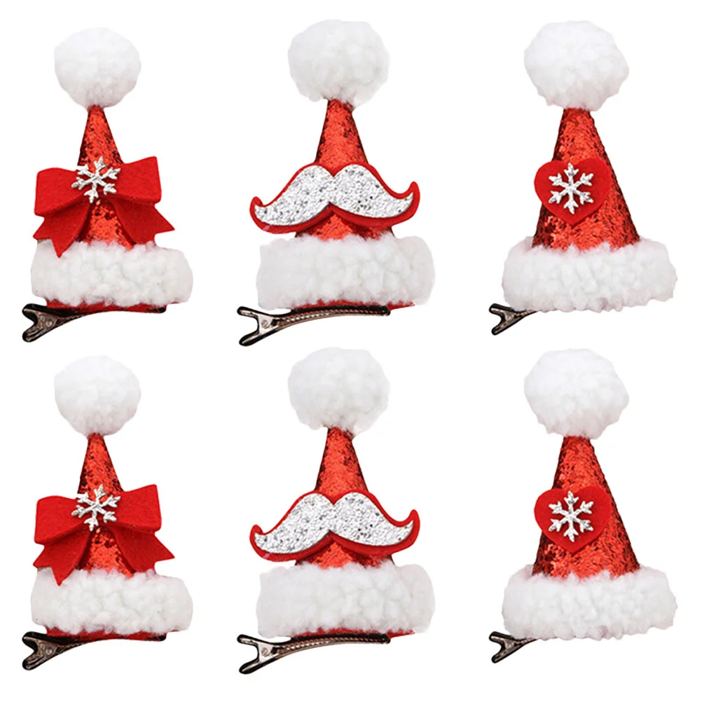 

Hair Hat Santa Clips Christmasgirls Women Hairpinpin Sequin Accessories Hairpins Barrettes Alligator Small Party Clip