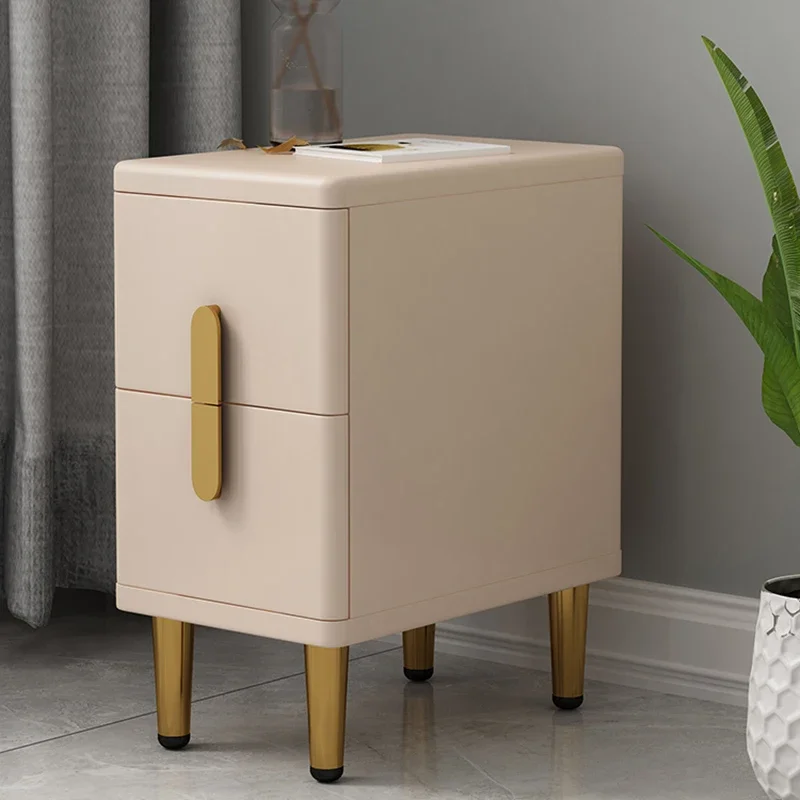 

Narrow Drawers Nightstands Storage Box Minimalist European Design Bedside Table Aesthetic Mobile Nachttisch Bedroom Furniture