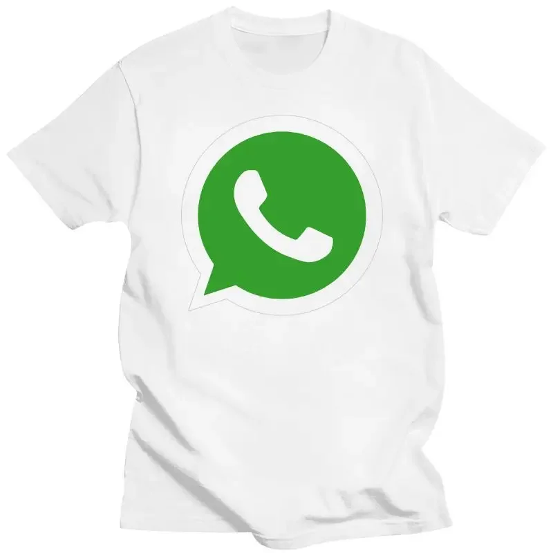 Фото Модная простая футболка с логотипом WhatsApp для женщин и мужчин, летняя мода, повседневные хлопковые футболки с рисунком, уличная одежда, футболки №1