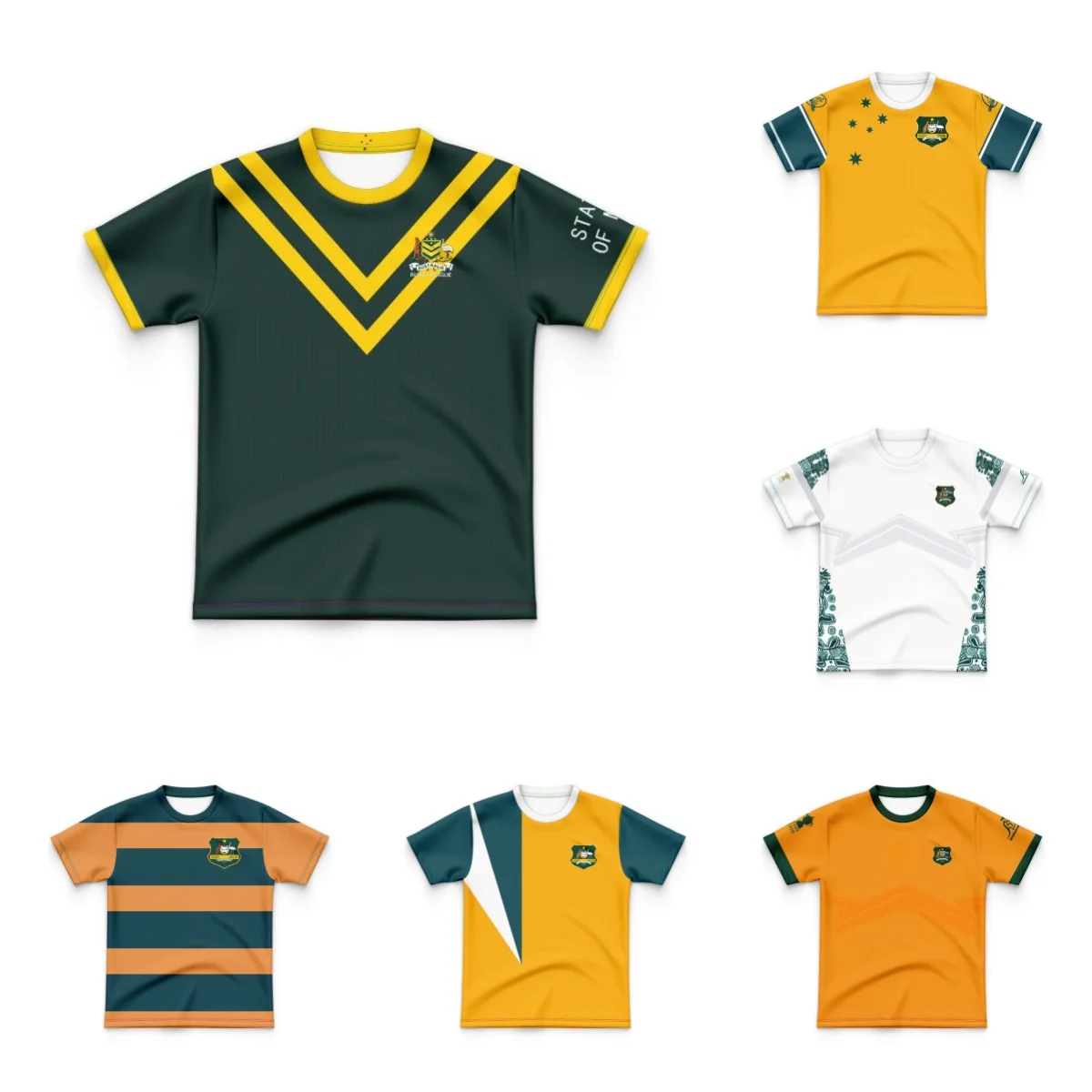 ДЕТСКИЕ 2024 новейшие рубашки австралийской регби-лиги поло в стиле ретро-кенгуру