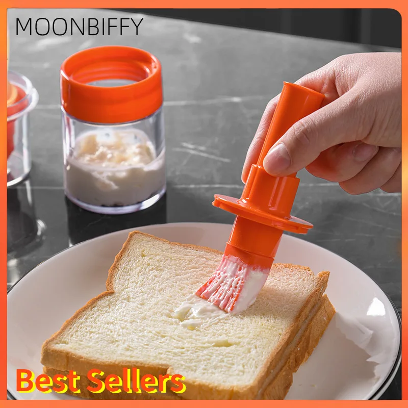 

Portable Silicone Oil Bottle with Brush Grill Oil Brushes Liquid Oil Pastry Kitchen Baking BBQ Tool Temperature Resistant Brush
