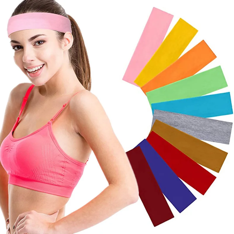 

22 Colors Fashion Yoga Hair Bands Elastic Sports Headband Running Fitness Headwear Women Turban Head Warp Hairband Sweatband