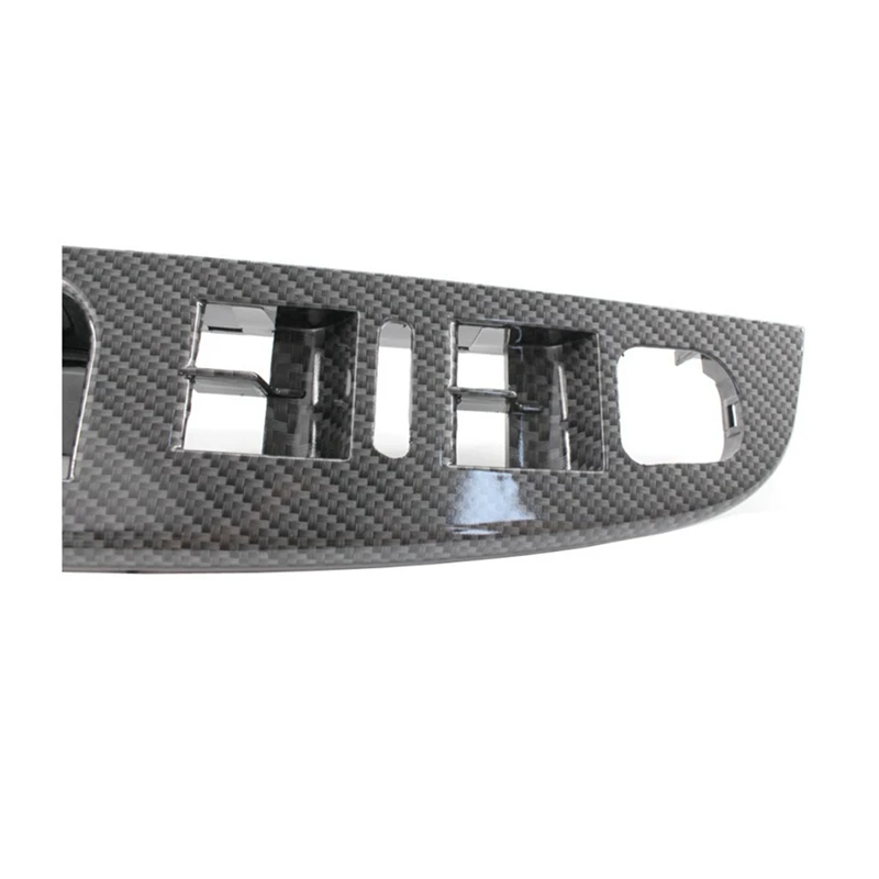 

4X Side Grab Handle Carbon Fiber Door Window Switch Control Panel Cover Trims Frame For Jetta MK5 Golf 5 2005-2009