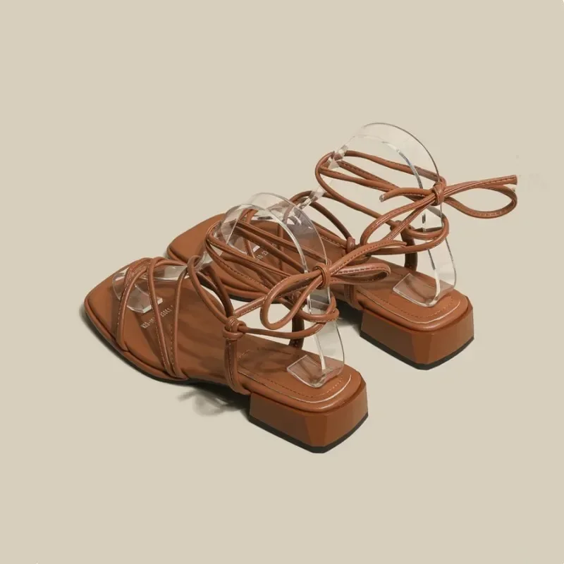 Босоножки женские на толстой подошве римские сандалии высоком французском