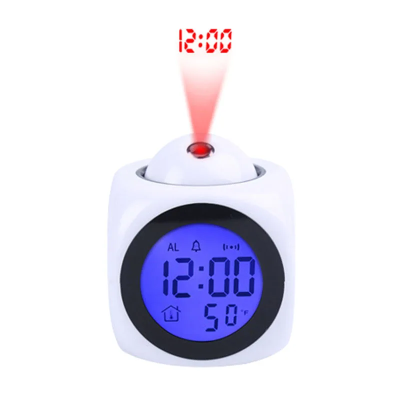 Talking digital LCD voice prompt projection weather station 