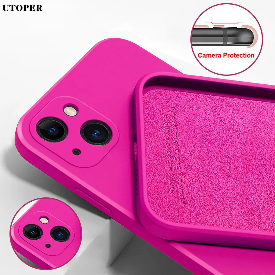 

Original Square Liquid Silicone Phone Case For iPhone 11 12 13 Pro Max Mini XS Max X XR 7 8 Plus SE2 Full Lens Protection Cover