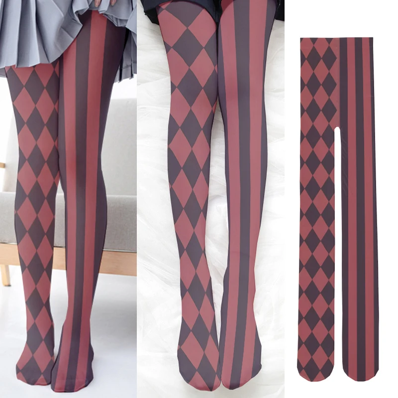 

Halloween Striped Print Pantyhose Women's Sweet Fashion Funny Pumpkin Sexy Tights Kawaii Lolita JK Party Bottoming Stockings