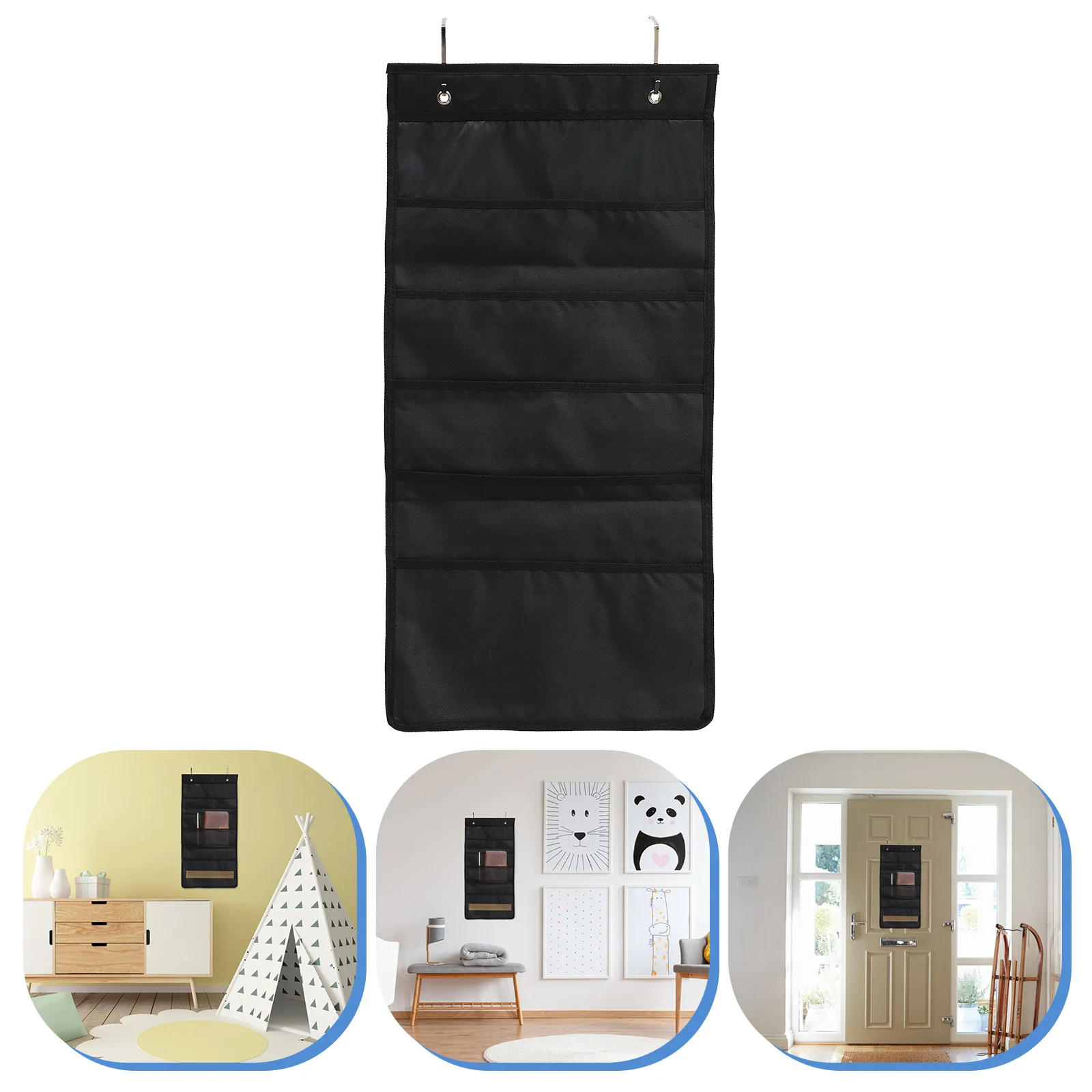 

Wall File Storage Pocket Chart with 5 Pockets Office Door Hanging File Organizer
