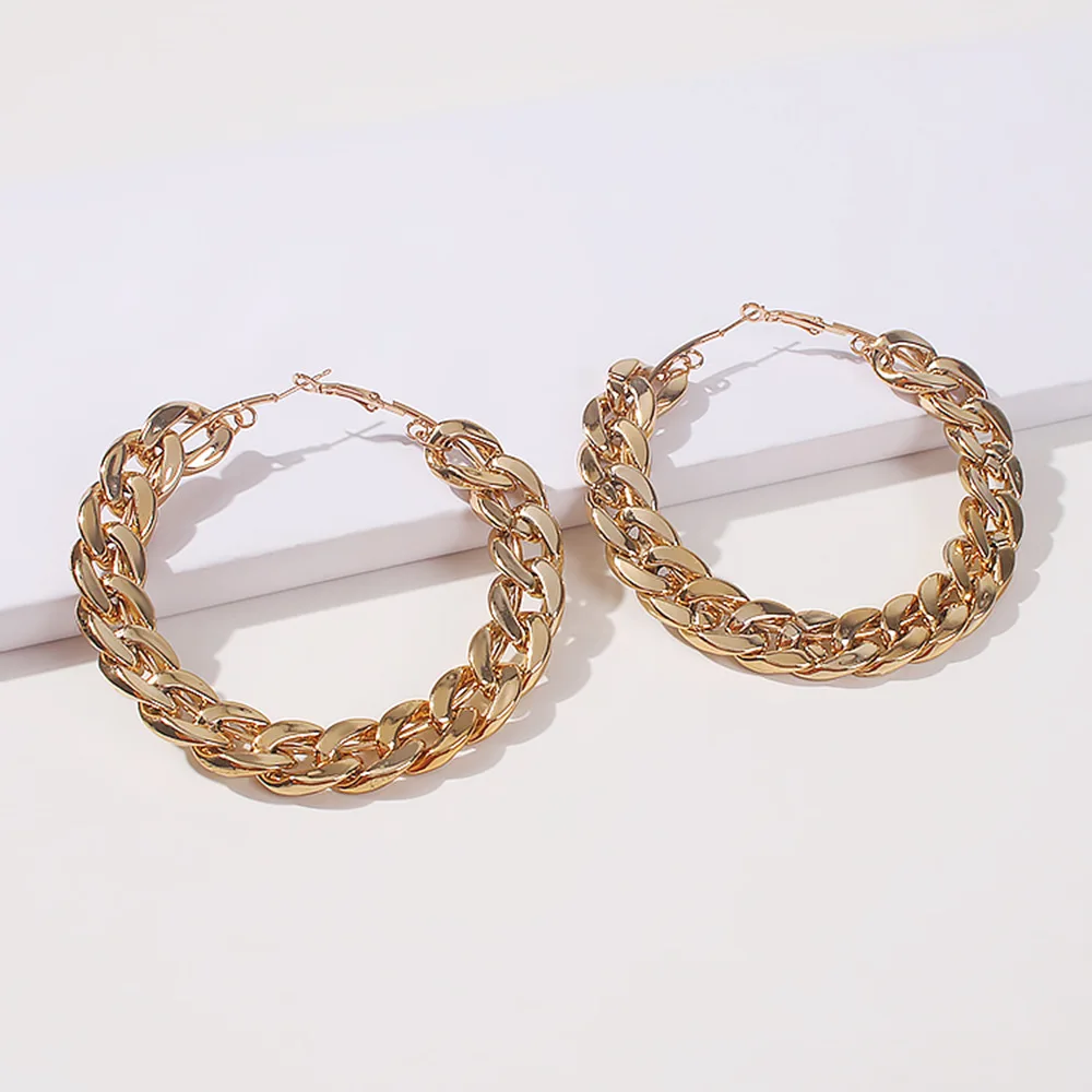 

Punk Oversized Large Gold Hoop Earrings Big Circle Round Fashion Earrings for Women Twisted Girls Party Jewelry Gift Q1
