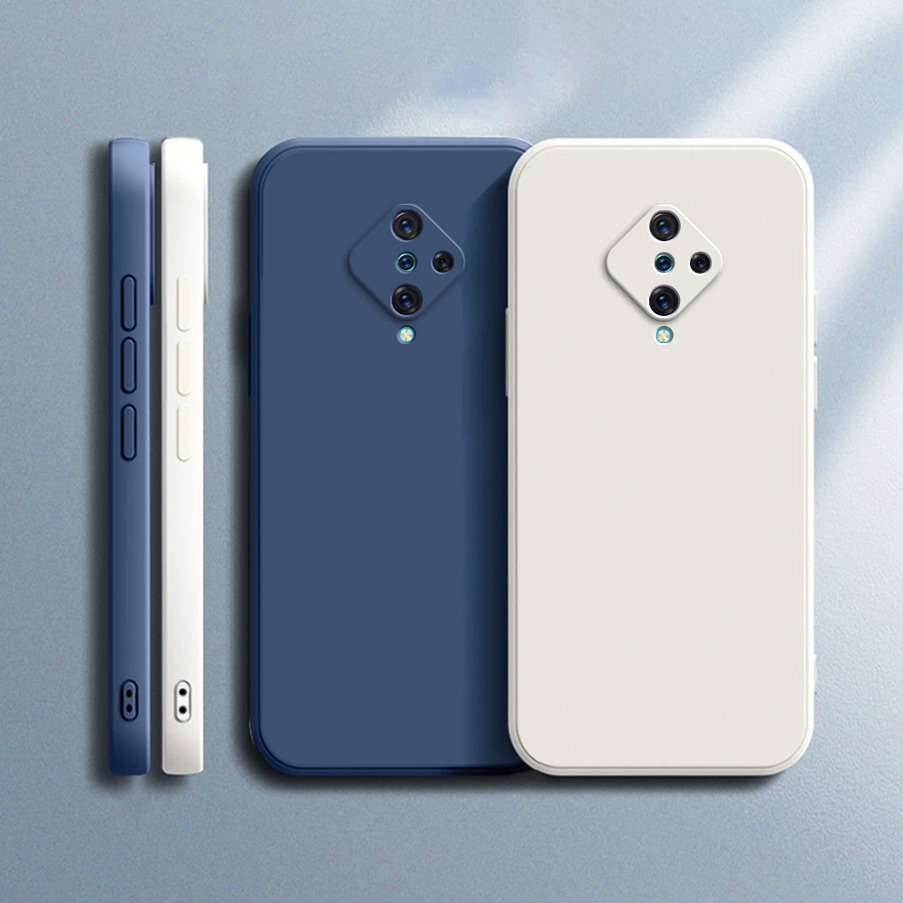 Оригинальный чехол для VIVO S1 Pro, защитный квадратный Мягкий противоударный чехол из жидкого силикона для объектива VIVOS1 S1Pro